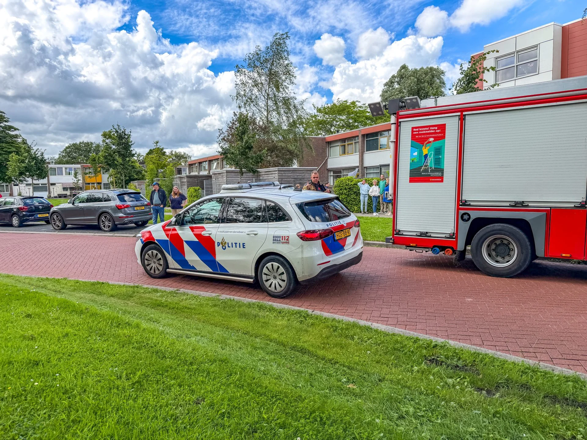 Brandende oven in woning
