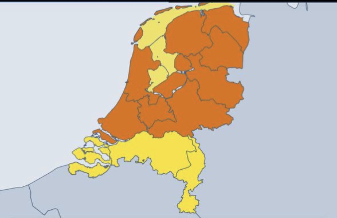 Code oranje vanwege zwaar onweer