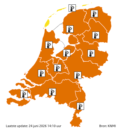 Code oranje voor extreme hitte, vanaf vrijdag ook in het noorden