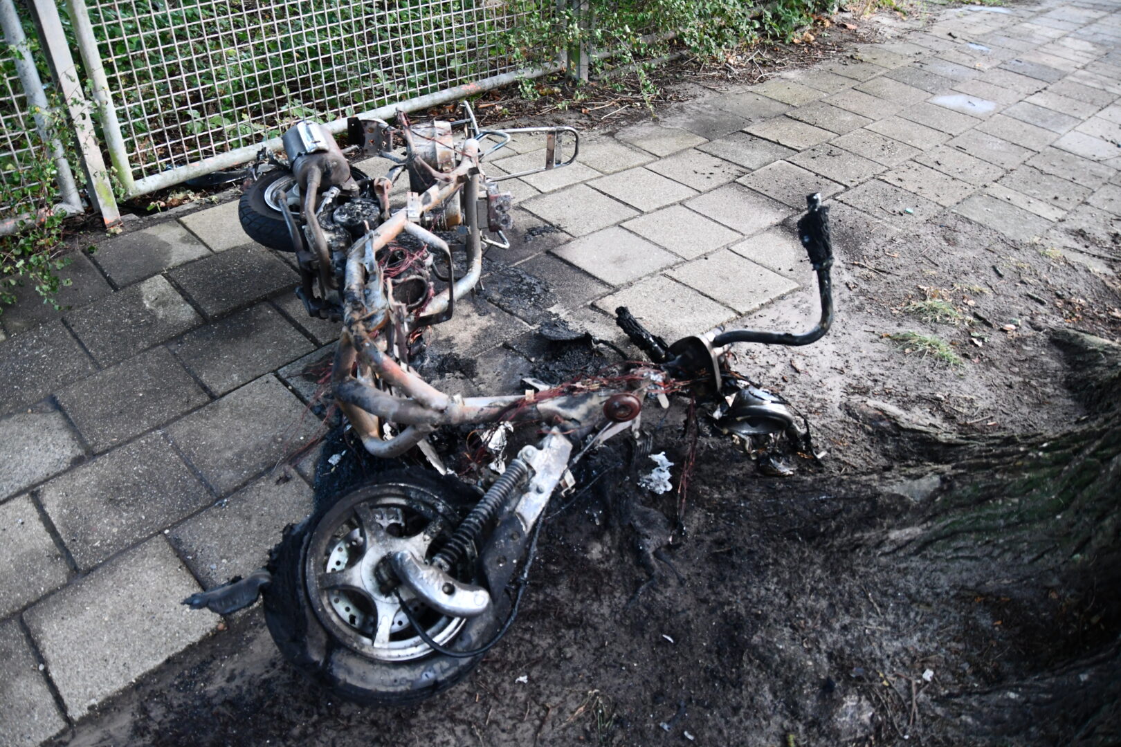 Scooter uitgebrand bij bushokje