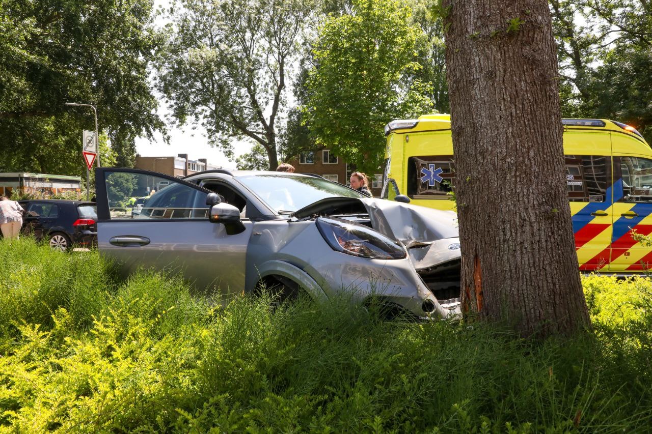 Automobilist moet uitwijken en ramt boom