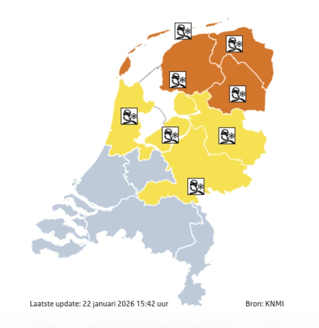 Vanavond code oranje voor gladheid