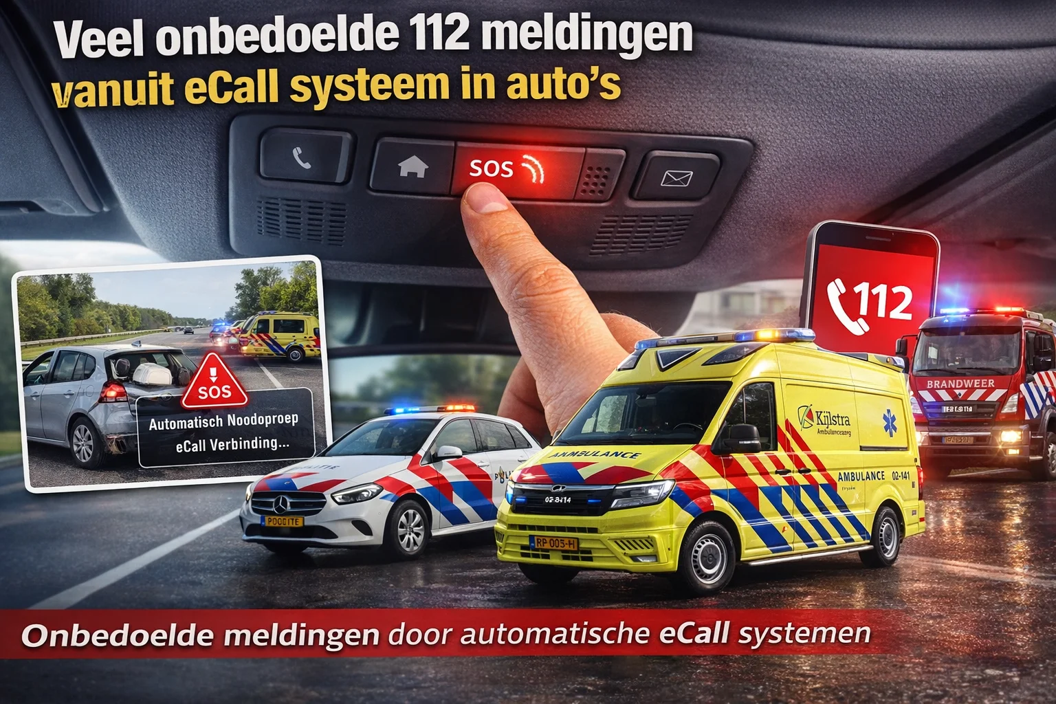Driekwart van eCall-meldingen in 2025 onterecht: