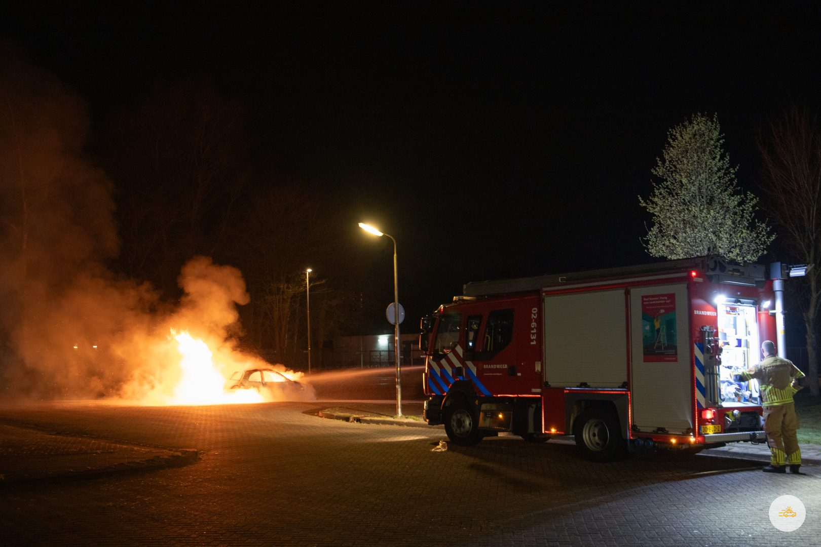 Autobrand op parkeerplaats Kalverdijkje