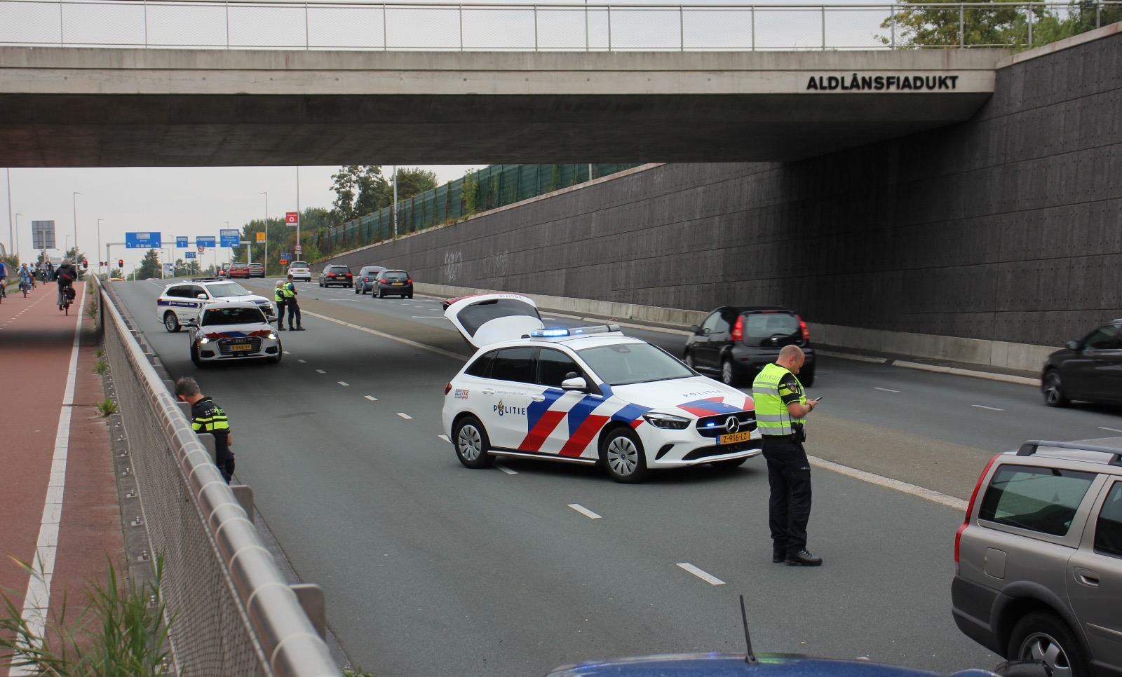 Gewonden bij kettingbotsing in het M.C. Escher aquaduct