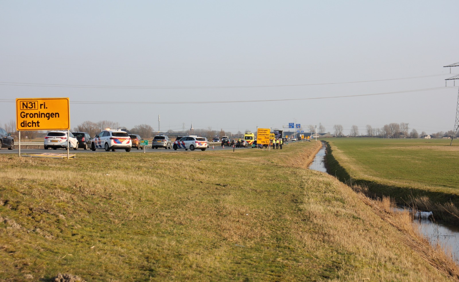 Ongeval in file werkzaamheden N31 Haak om Leeuwarden