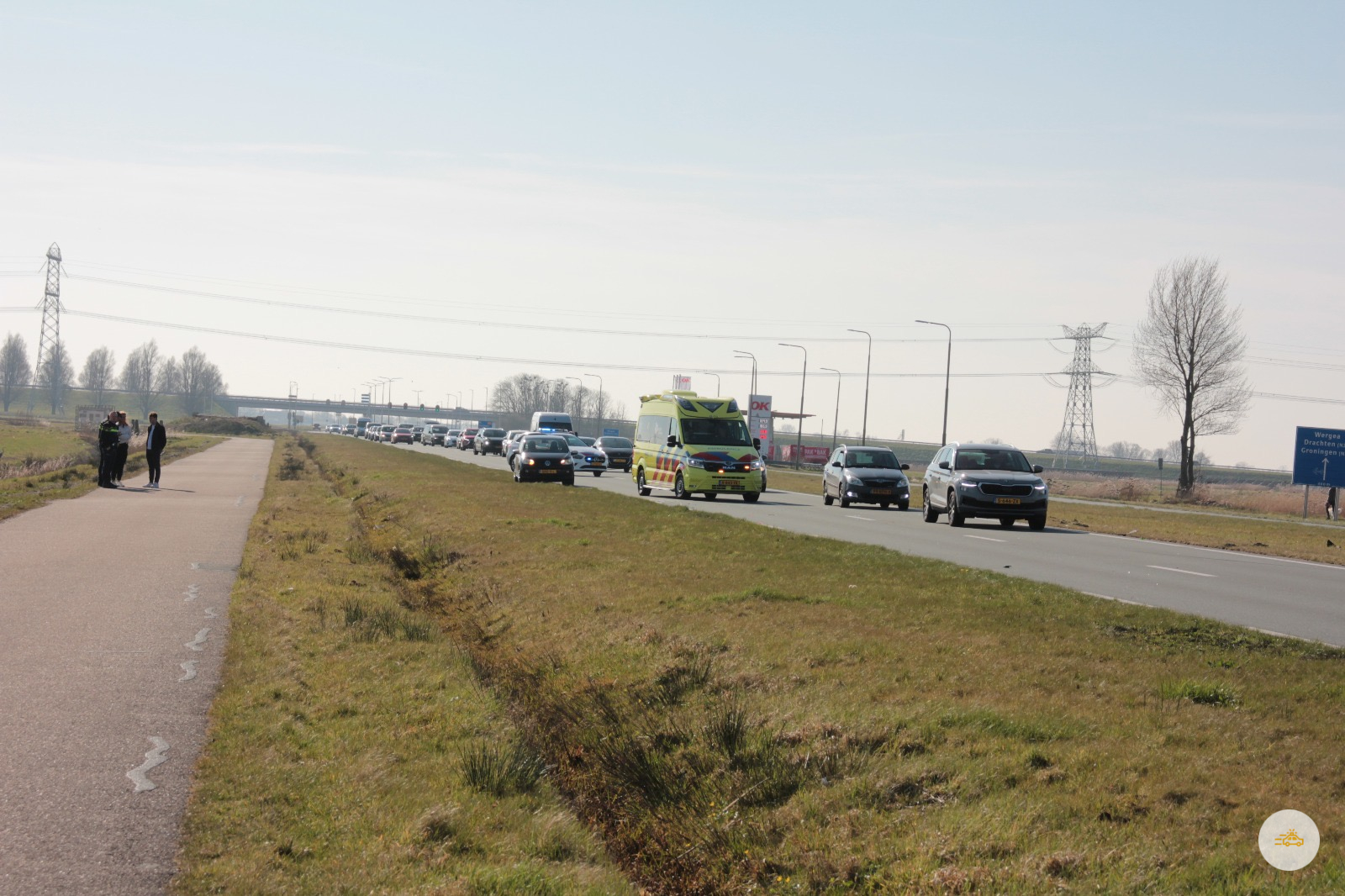 Auto in de sloot na ongeval