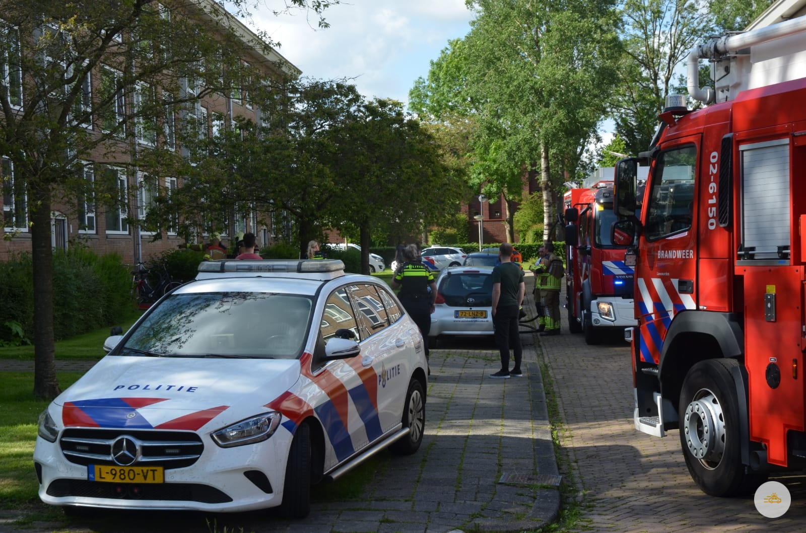 Brand in kelderbox van portiekflat