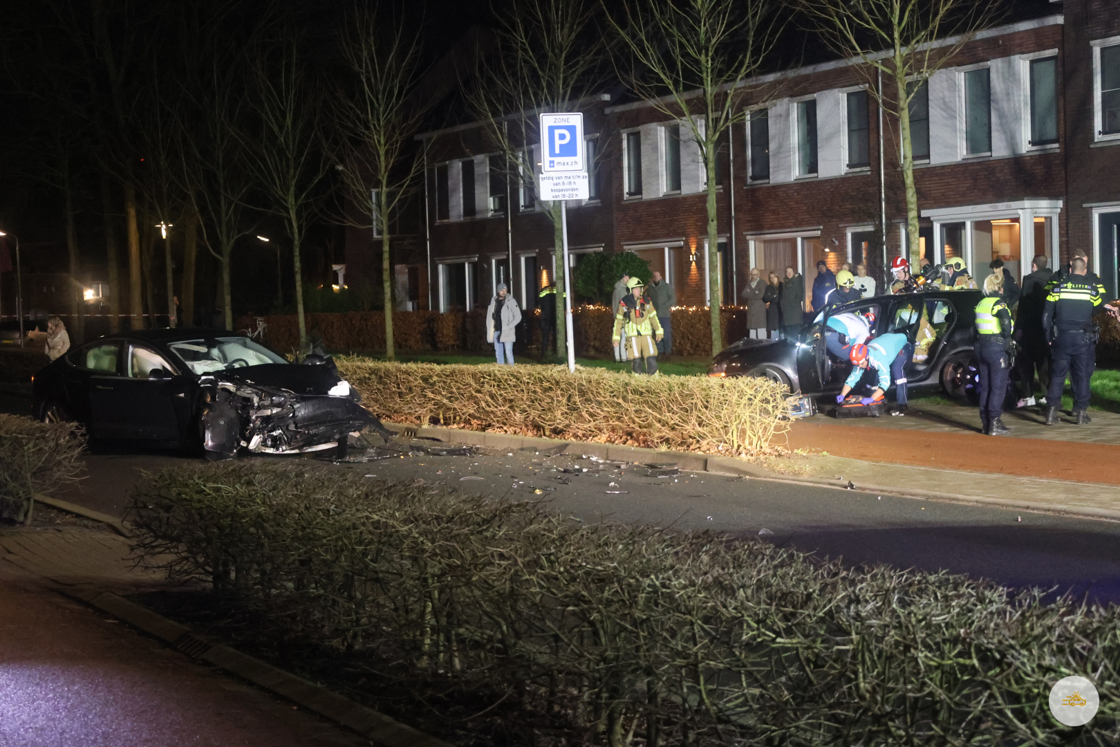 Frontale aanrijding vlakbij de Blauwegolf