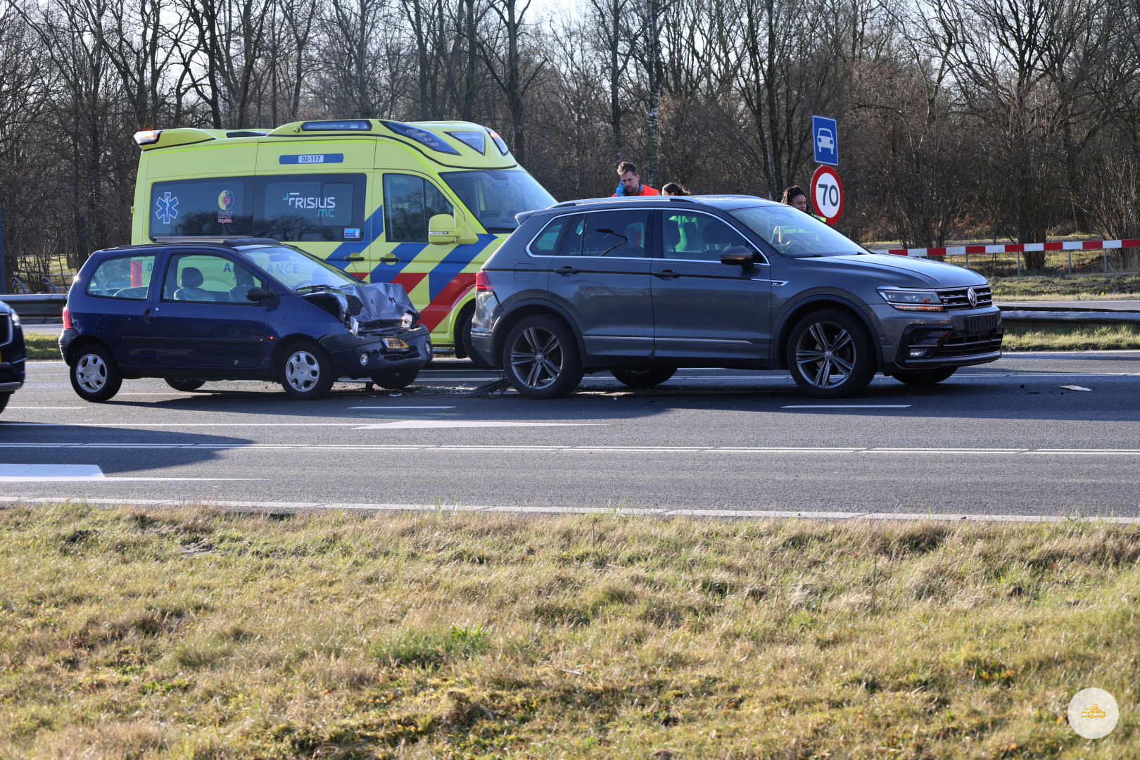 Kopstaart botsing op de N355 Groningerstraatweg