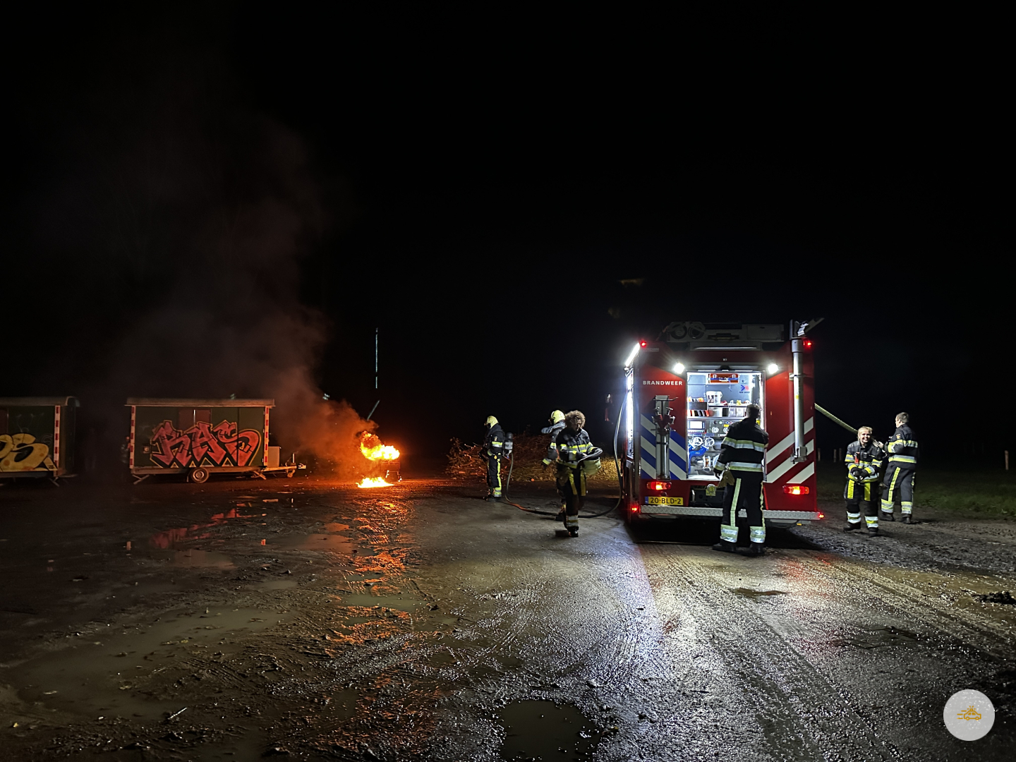 Brand in scene gezet voor afscheid brandweerman
