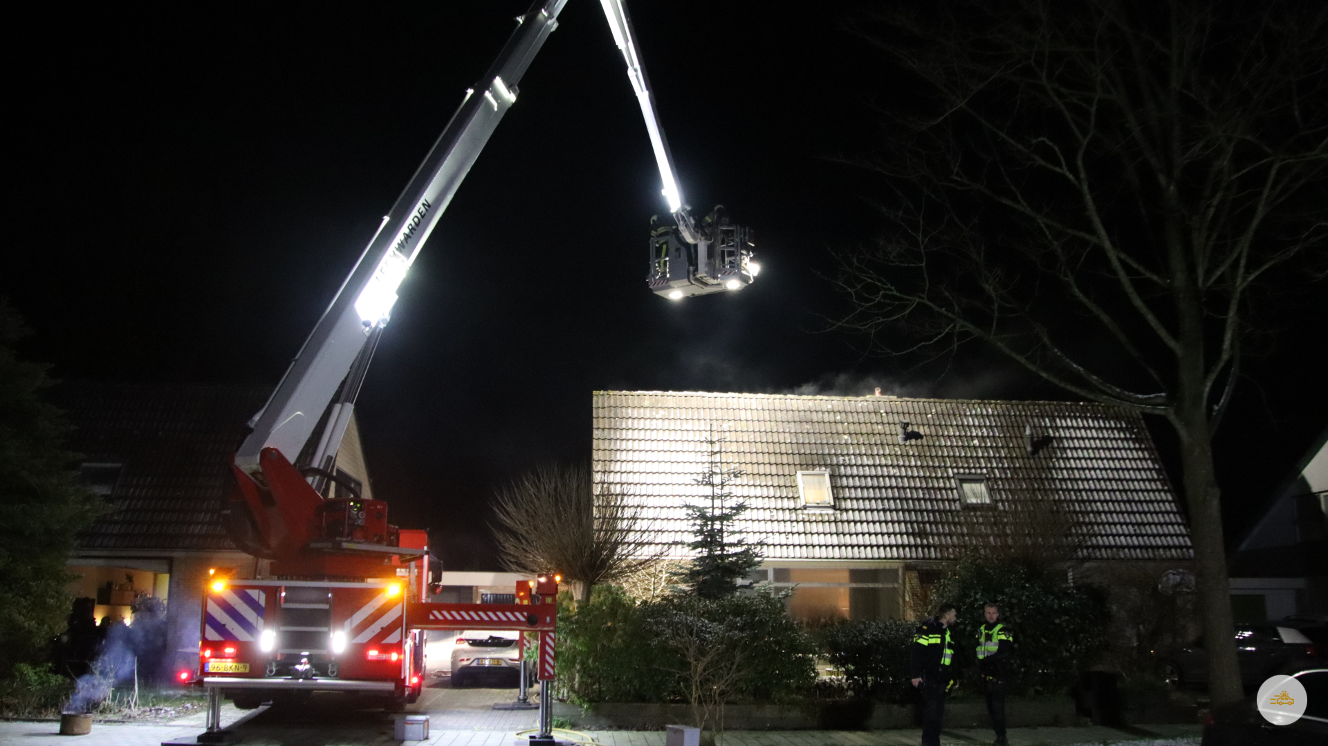 schoorsteenbrand in Stiens