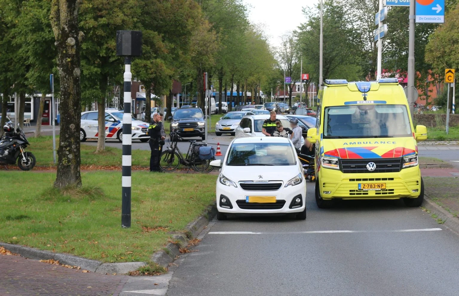 Fietser aangereden door automobilist bij de Centrale
