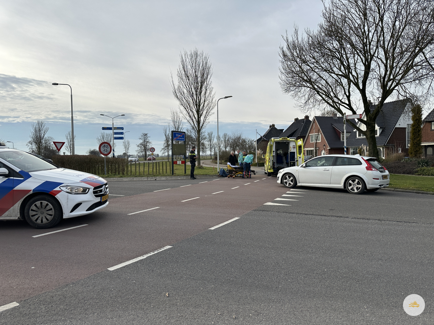 Twee ongevallen op de brédyk bij Stiens